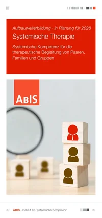 Flyer der Aufbauweiterbildung Systemische Therapie am ABIS Institut Leipzig