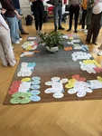 Abschluss der Coaching-Ausbildung Leipzig: die Lernreise mit Karten am Boden ausgelegt